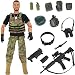 Click N' Play Military Green Beret Elite Swat Unit 12" Action Figure Play Set with Accessories