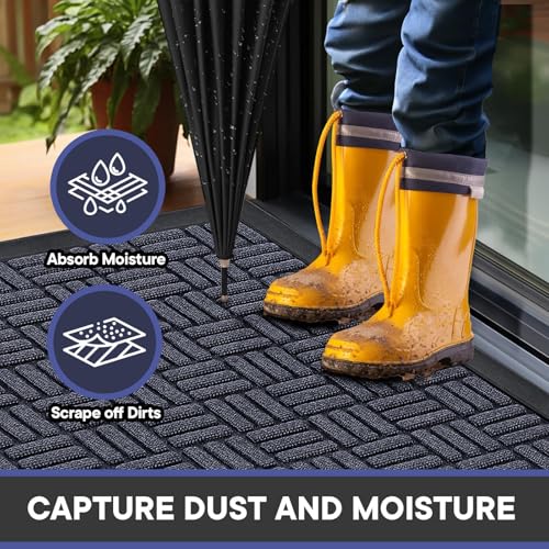 Felpudo impermeable para entrada de casa, porche y garaje lavable de 24 * 36 pulgadas 5