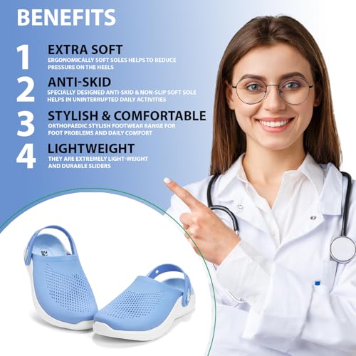 Image of Clogs for Women | Cushioned EVA Slip-On Sandals with Back Strap | Lightweight Anti-Slip Everyday Wear Footwear