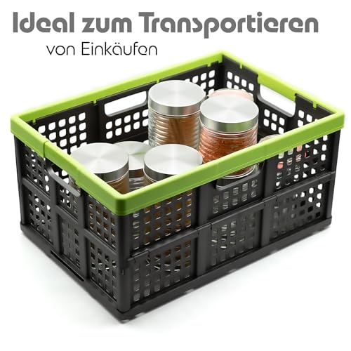 BigDean Klappbox faltbar extra groß & extrem stabil – Klappkorb ideal für Einkäufe und Transport – Einkaufskorb faltbar Made in Germany Klappbox