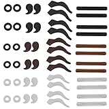 Retenedores de Gafas, 24 Pares Silicona Soporte para Gafas, Antideslizante Ganchos de Orejas para Gafas, Montura de Gafas Antideslizantes Ganchos de Agarre de Oreja para Gafas de Lectura Gafas de Sol
