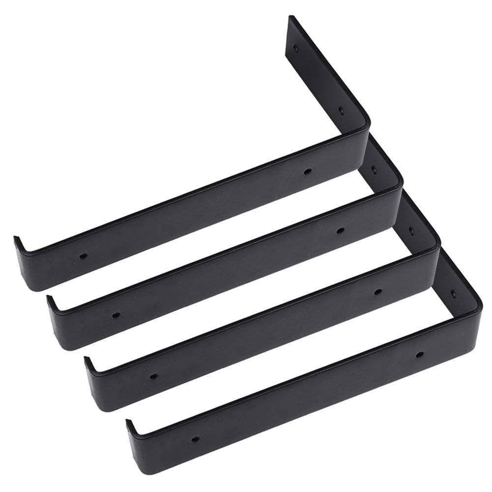 Buy Cabina home 4 Pack Shelf Brackets, 7.25'' Black Hook Brackets Wall