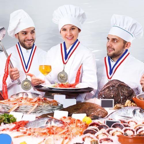 Remuuly 20 Pcs Chili Cook Off Medals Prizes Cooking Medals for Awards Baking Trophy Award with Neck Ribbons Competition Trophy for Chefs, Culinary, Cook Offs, BBQ (Gold) - Thumbnail 5