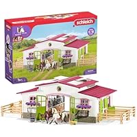 Schleich Horse Club - 97PC Riding Center Horse Toy Playset with Rider, 2 Horses, Barn and Farm Figurine Accessories for Girls and Boys - Interactive Play Figures - Realistic Kids Toys Ages 5+ - 42344