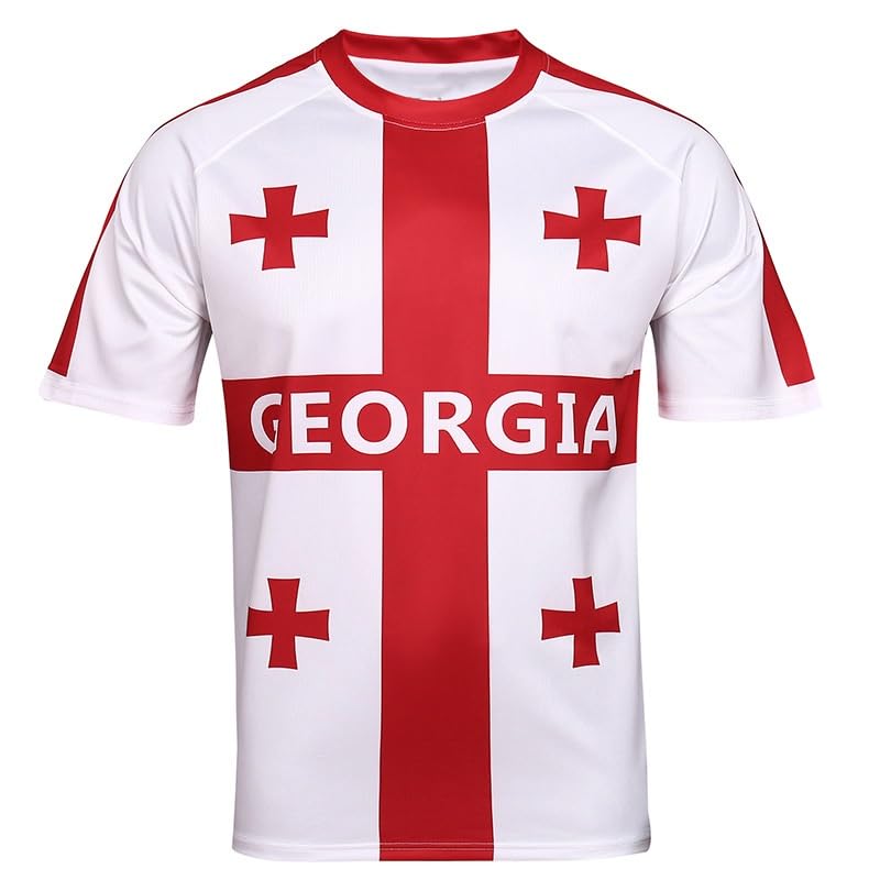 Maillot de football homme Georgia t-shirt de footy sweat de supporter taille S