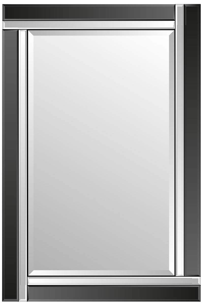 Black And Silver Bevelled Venetian Wall Mirror 3Ft X 2Ft (91cm X 61cm)