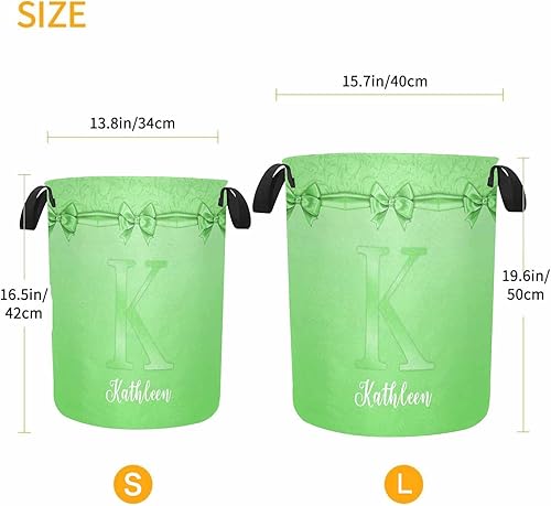 Miniatura 9 de Cestas personalizadas con nombre de la familia, cesta verde personalizada con nombre para niños, niñas, mujeres, hombres, cesta de almacenamiento