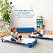 ECR4Kids Stackable Kiddie Cot, Assembled, Toddler Size, Classroom Furniture, Blue, 5-Pack