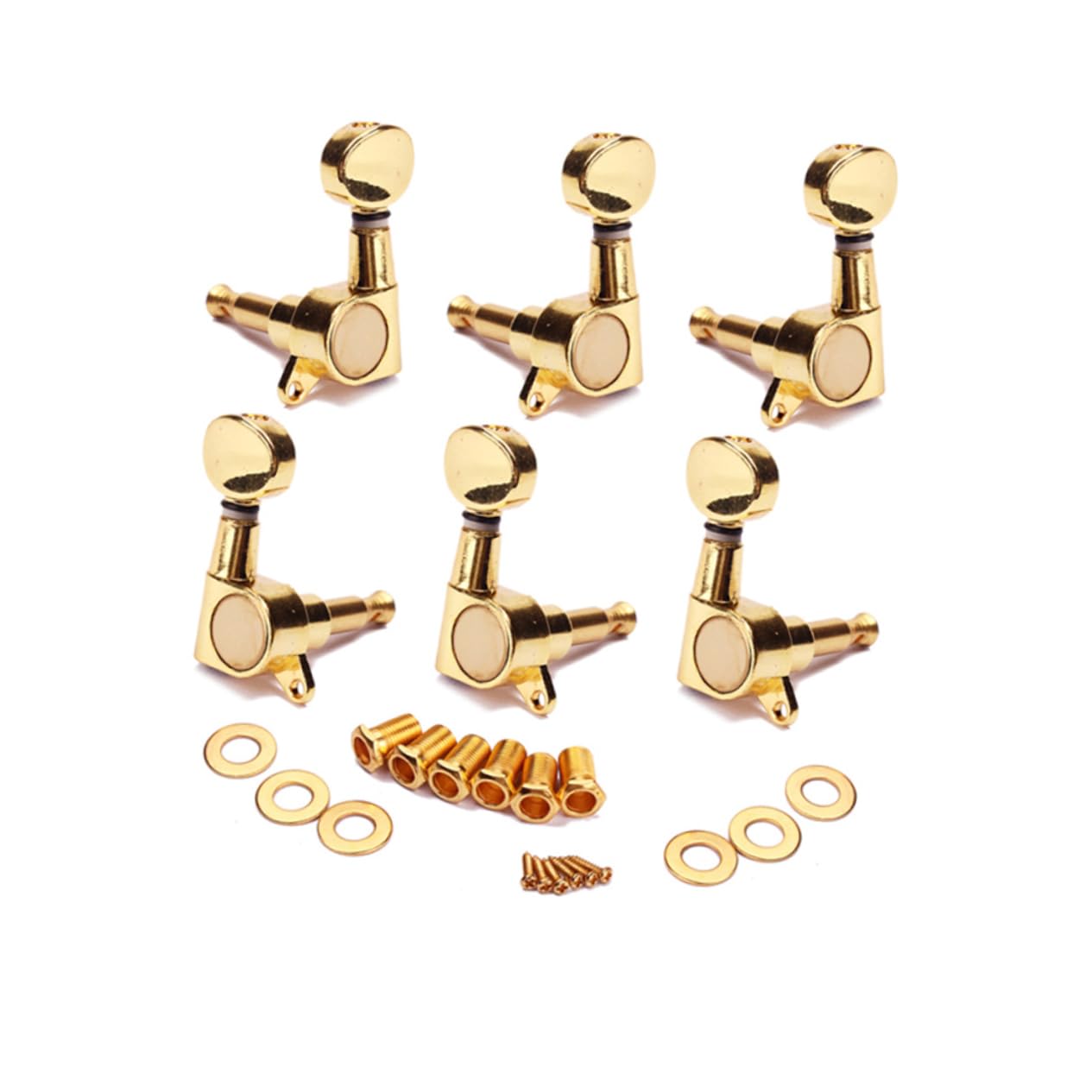 BESPORTBLE Gold Electric Guitar Tuning Pegs Machine Heads Fit for Acoustic Electric Guitars Includes Washers Screws Style Durable Construction