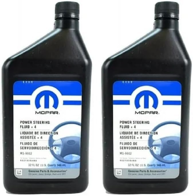 Genuine Mopar Fluid 5166226AA +4 Power Steering Fluid - 1 Pint - 68218064AA, Oil (Pack of 2)