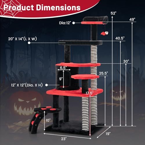 Árbol para Gatos Gótico PETSITE 52 Pulgadas con Rascador y Cama miniatura 3