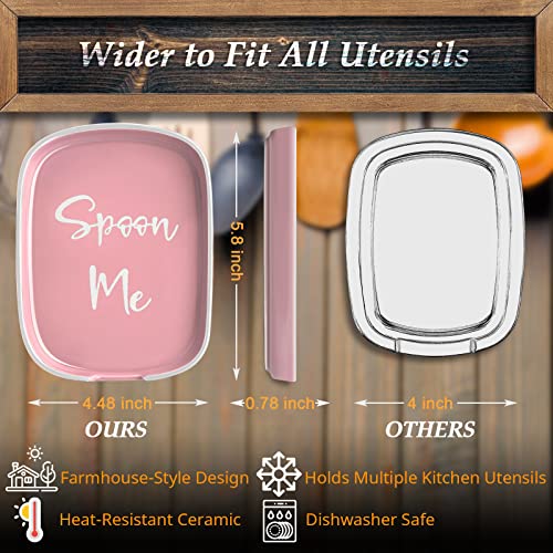 image for Ceramic Spoon Rest for Stove Top, DAYYET Large Spoon Holder, Spoon Res