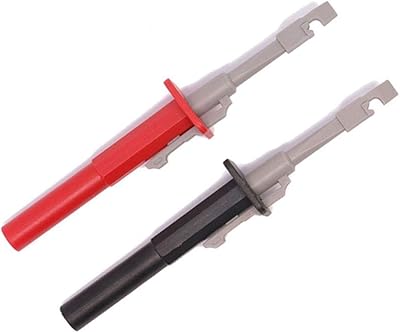 Ximimark 2Pcs Nickel Plated Safety Test Clip Insulation Piercing Probes for Car Circuit Detection Black&Red