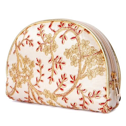 Image of Pack of 1 TANMISH WORLD Bridal Party Trendy Sling Bag Ladies Handbag Cross Body Bag /Purse For Women And Girls (Golden with Red)