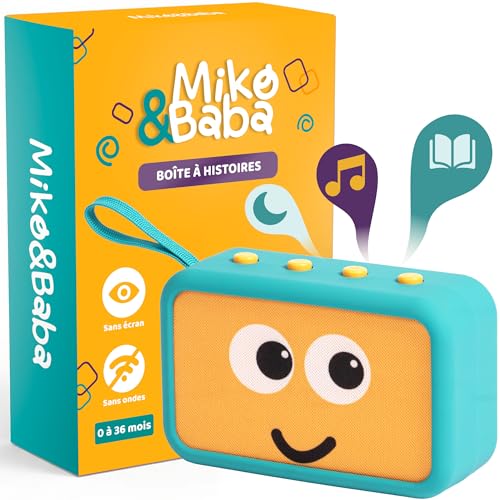 Baba – Boîte à Histoires Bébé 0-36 Mois | Conteuse Audio sans Écran ni Ondes | 80 Pistes 4h Incluses - Berceuses, Bruits Blancs Bébé, Comptines | sans...