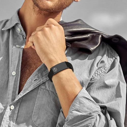 Mealguet Personalized Medical Alert Bracelet For Men - Customized Elastic Strap Stainless Steel Bracelets Engraved Medic Info, Emergency Awareness Medic Id Bracelet For Allergy Diabetic Asthma Epilepsy thumb #5