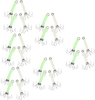 NOLITOY 24 Peças Anzol De Lula Brilhante Isca Falsa Isca Dura Equipamento De Pesca Iscas Luminosas Iscas Duras Iscas De Pesca Ao Ar Livre Acessório De Pesca Brilho Para Girar Anzol De