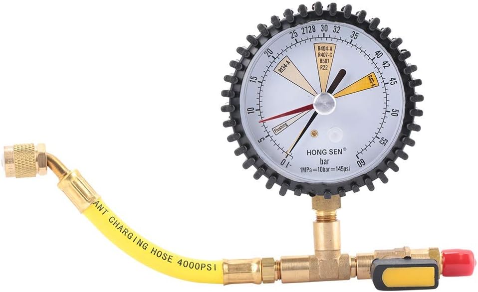 Nitrogen Regulator, Nitrogen Pressure Test Gauge Pressure Test Table for Refrigerant/Car/Air Conditioning Pressure Test