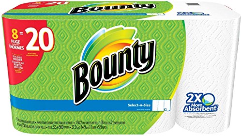 Bounty Select-A-Size Paper Towels, White, Huge Roll - 8 Pack - //coolthings.us