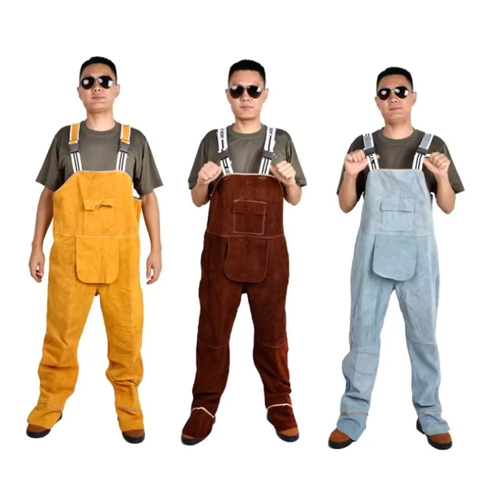 Sanfly Salopette Saldatura, Tute Impermeabili, Abbigliamento Lavoro Uomo Resistente all'Usura per Saldatori, Fabbri O Operai Manuali