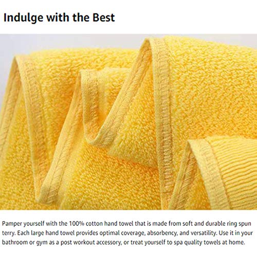 Lruuidde Bathroom Hand Towels 2 Set ,100% Cotton Hand Towel For Bath, Hand, Face, Kitchen, Super Soft, Highly Absorbent, Machine Washable, Size 14" X 30" (Yellow)… #TOP2