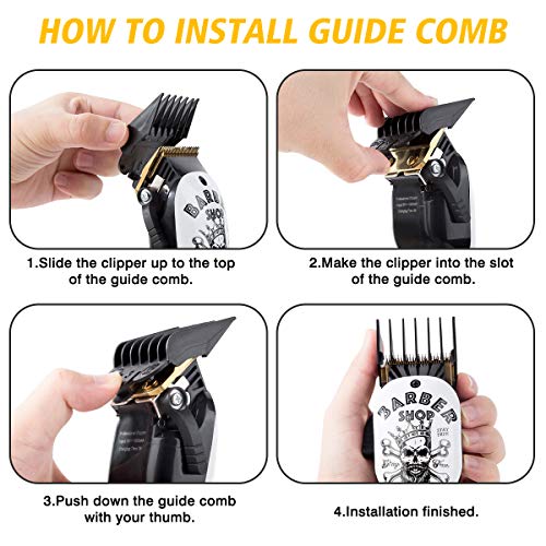 Audoc Professional Cordless Hair Clipper for Men Hair Haircuttings Kit Mustache Body Grooming Kit with USB Rechargeable Hair Beard Trimmer for Men Stylists Barbers Kids Home(Y4 15)