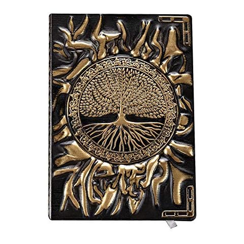 Tree Journal, Writing Journal, A5 Lined Journal,200Pages,Personal Diary- Antique Handmade Embossed Leather Daily ,Travel Diary & Notebooks to Write in,Gift for Writers and Travelers, Men or Women Cover