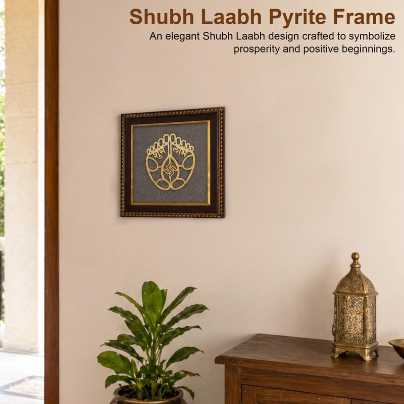 Image of Shubh Labh Wall Frame for Entrance Vastu Decor, Gold Finish Auspicious Wall Art for Home, Office & Door Decor
