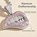 LCWLJL Shiny Sexy Pink Lip Initial Pendant With Fashion Jewelry For Men And Women, Hip Hop Charm Choker Necklace (pink)