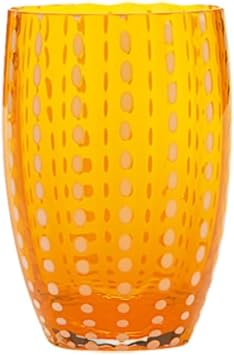 Zafferano Perle Tumbler, Glass, 11oz, Set of 6, Orange