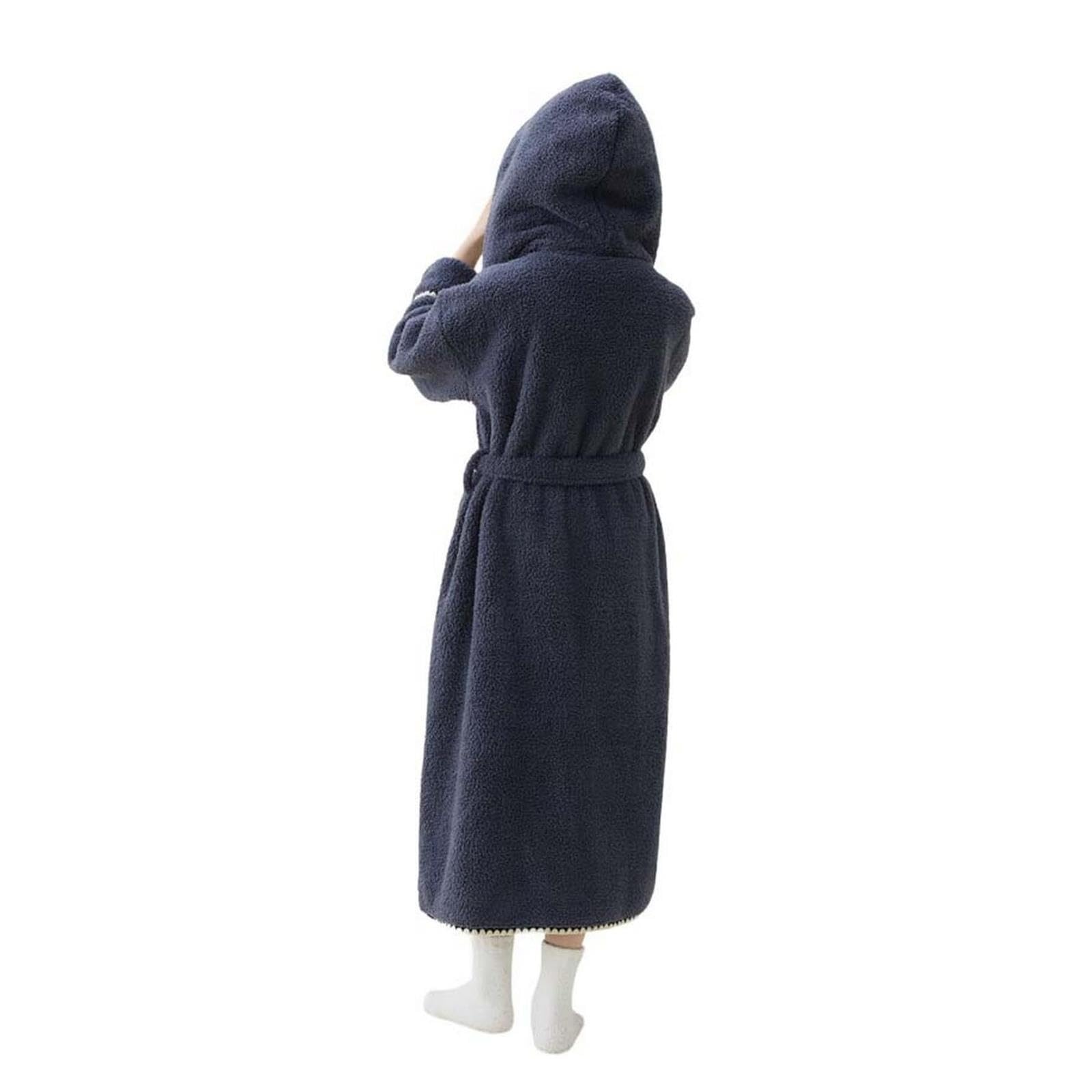 Bata de baño de forro polar con capucha for mujer