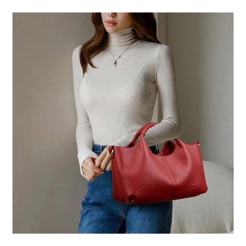 Weiches Leder Damen Handtasche Tote Bag Mode Luxus Frauen Schultertasche Trendy Weiblich Pendeln Crossbody Taschen Geldbörse
