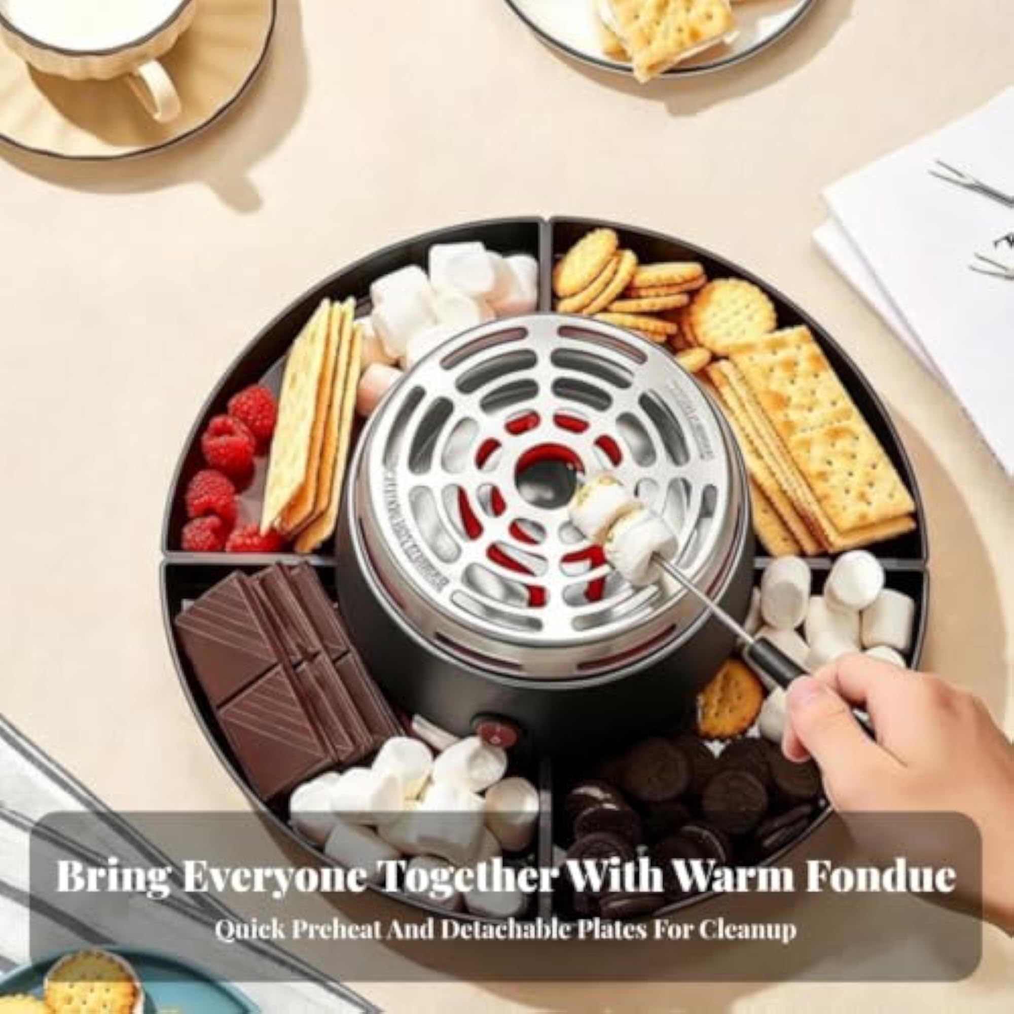 Compartmentalized Electric Chocolate Melter with Serving Tray