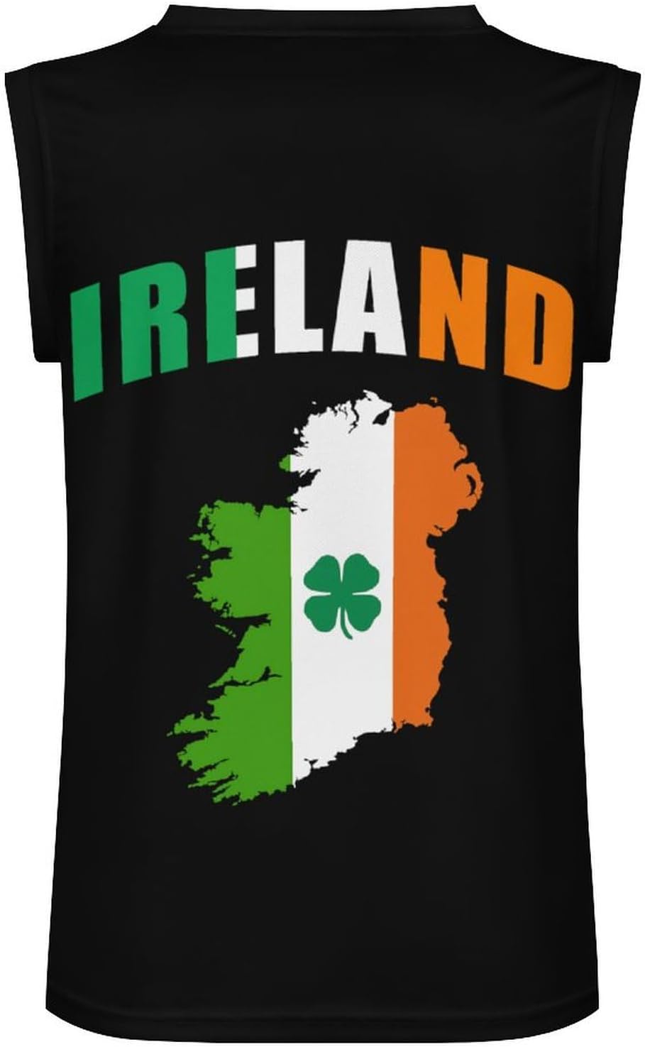 Ireland Map Flag Irish St Patricks Men's V-Neck Basketball Tank Top Sleeveless Workout Tank Shirts Gym Fitness Tees Vest