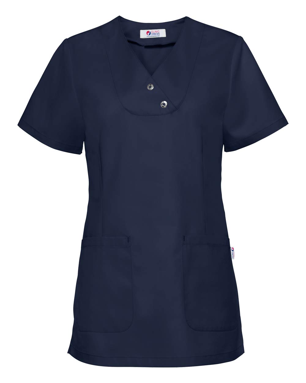CLINIC DRESS Schlupfkasack Damen Kasack leicht tailliert V-Ausschnitt 2 Seitentaschen Seitenschlitze 50% Lyocell 95° Wäsche