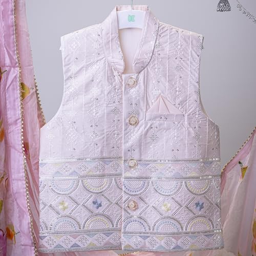 Image of Kidbea Boys Ethnic Kurta Pajama Set with Embroidered Nehru Jacket | Traditional Indian Outfit for Weddings & Festivals | Soft Comfortable Kidswear