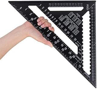 12 Inch Aluminum Alloy Triangle Ruler, High Precisions Square Protractor Roofing Square Scale Speed Carpenter Framing for Engineer Carpenter