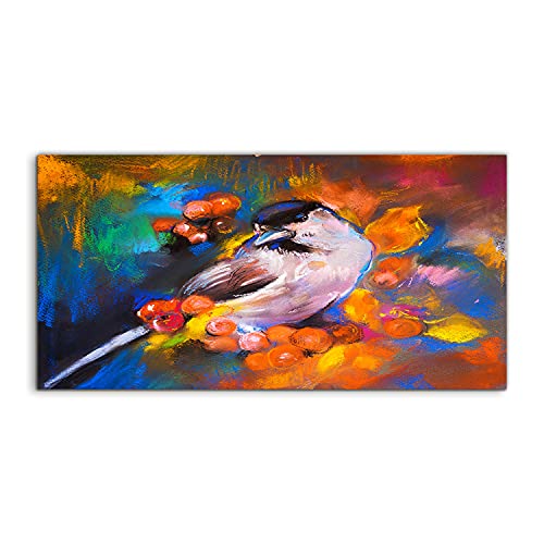 Tableau verre trempé 120x60cm oiseau pour mur vide salon
