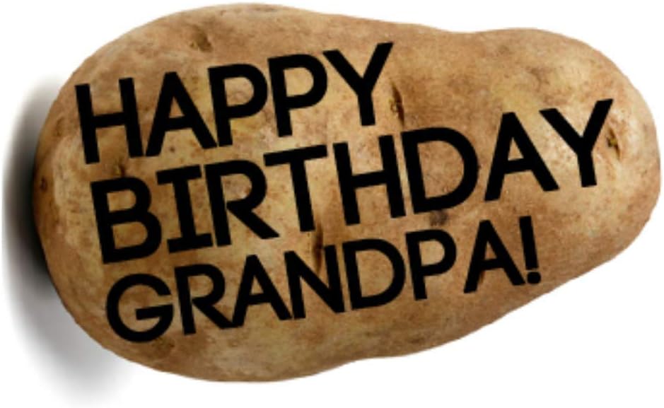 Birthday Custom Message Potato - Your message on a real potato for a Birthday! Upload your own message. Novelty and Gag gift. As Seen On Shark Tank. Surprise Gift Box included.