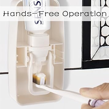 Toothbrush Holder and Toothpaste Dispenser Set