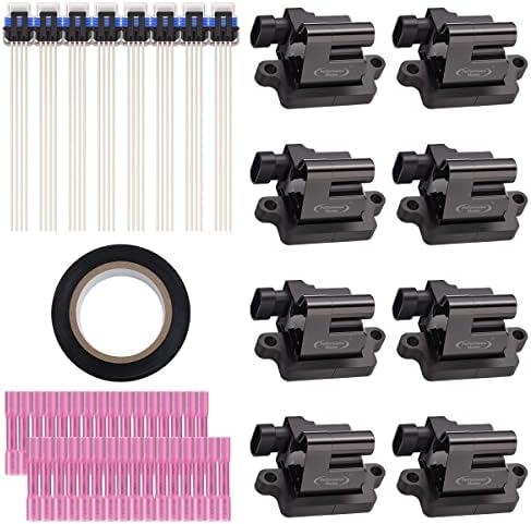 Performance Master Set of 8 Ignition Coils & Pigtail Connector Wiring Harness Kit Compatible with Chevrolet CADILLAC GMC Tahoe Silverado Yukon Xl Serie V8 4.8L 5.3L 6.0L 8.1L UF271