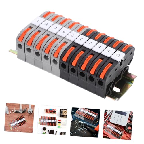 Bloques Din para cables AWG con conectores rápidos y caja Holibanna 4