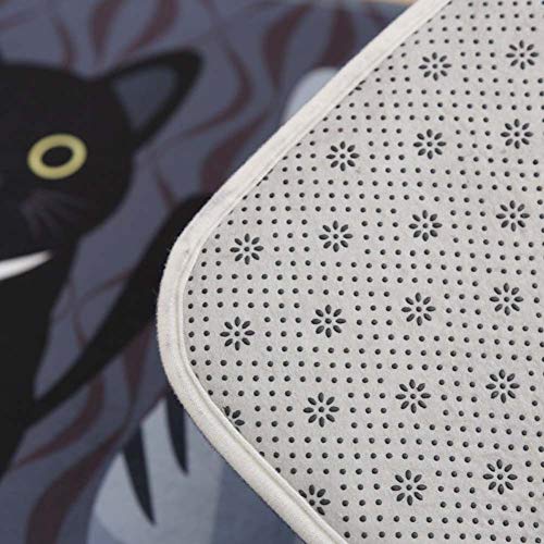 Houtby Extra Long Cartoon Floor Mat Flannel Kitchen Bathroom Absorbent Non Slip Bath Rug, Cats #TOP4