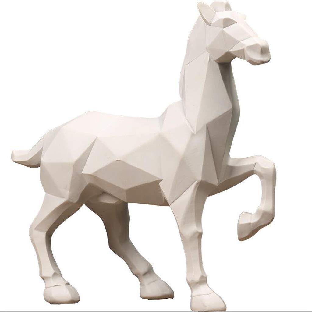Sculpture cheval origami géométrique : objet de décoration moderne pour salon et meuble TV