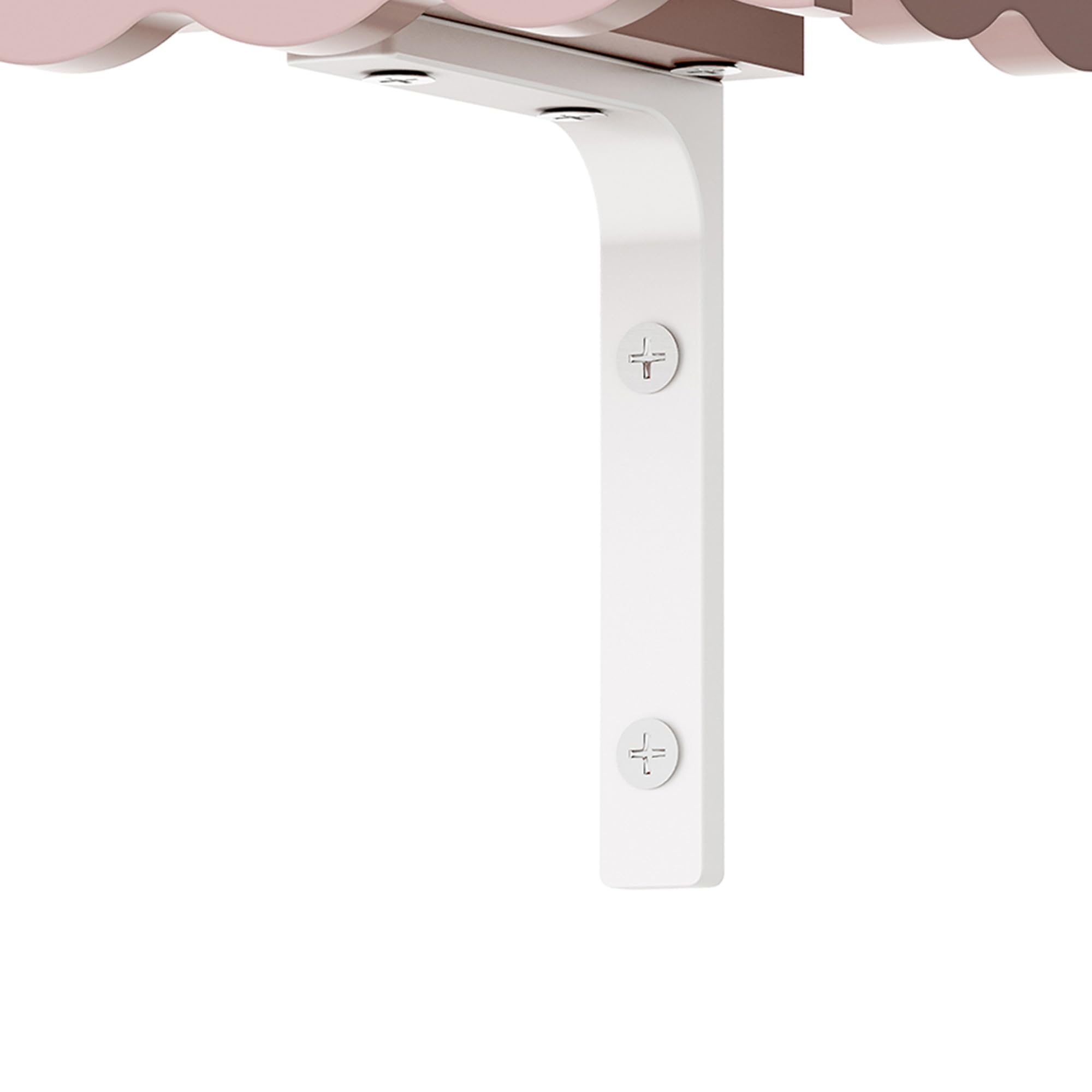 [en.casa] Set de 2 Estantes Flotantes Infantil Vestnes Baldas de Pared con Borde Elevado y Ondulado Librería Dormitorio para Niños Habitación Infantil 80 x 17 x 4 cm Rosa - Algodón de azúcar