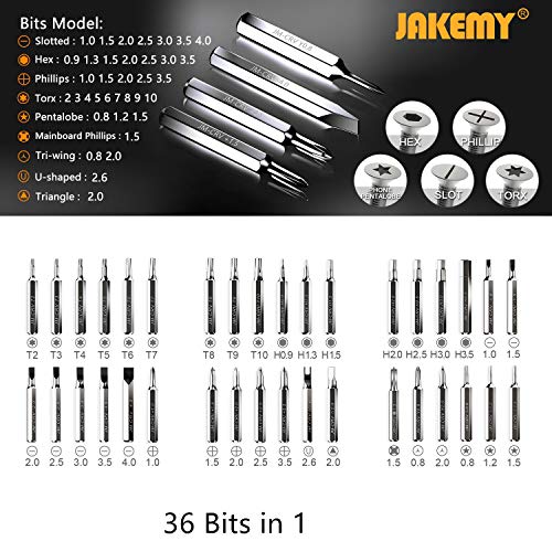 Screwdriver Set 43 in 1 Precision Screwdriver Kit JAKEMY Magnetic Replaceable Bits Repair Tool Kit Opening Tool and Tweezer for iphone Cellphone PC Electronics