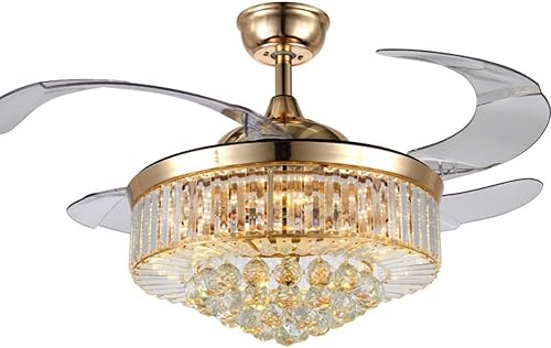 Miniatura 2 de Ventilador de techo retráctil de 42 pulgadas con luz LED de 3 colores, control remoto, lámpara reversible de 6 velocidades para sala de estar,