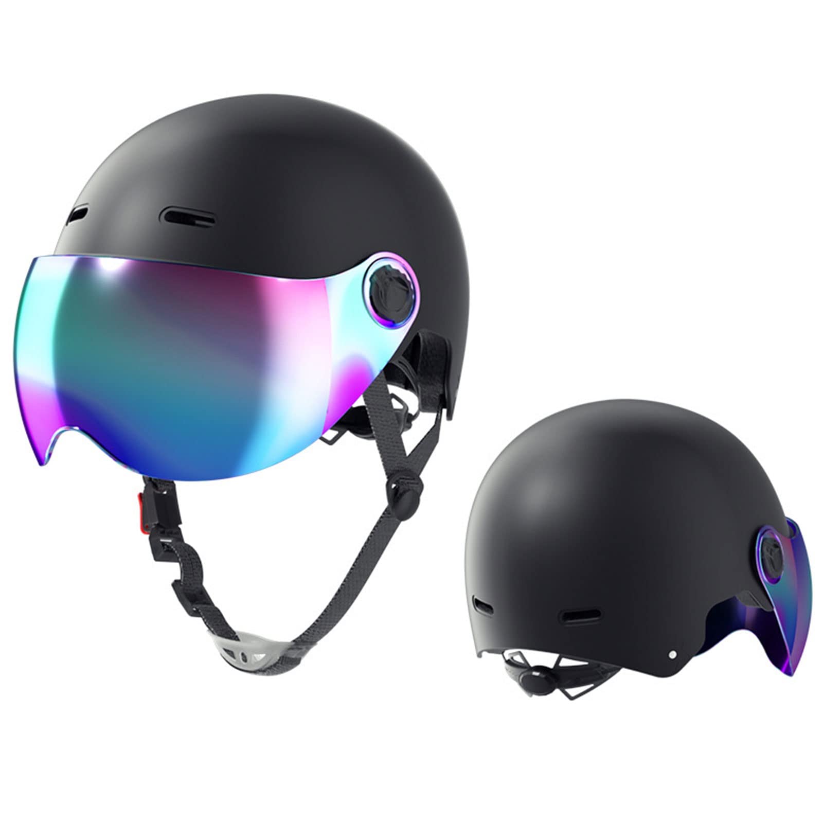 Motorbike Jet Half Helmet for Men Women DOT Certified German Style Half Face Baseball Cap Helmet with Ventilation Hole, Summer Small Helmet for Street Scooter Moped ATV(54-61cm) (Color : R3)