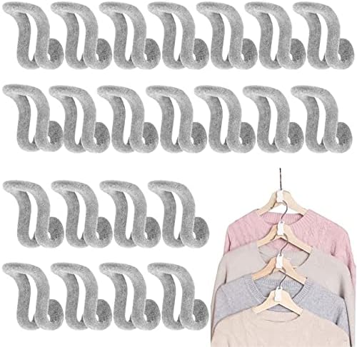 Clothes Hanger Connector Hooks 24 Pcs,Hangers Clip Drop Connecting Space Saving Closet Organiser For Closet Wardrobe Garderobe