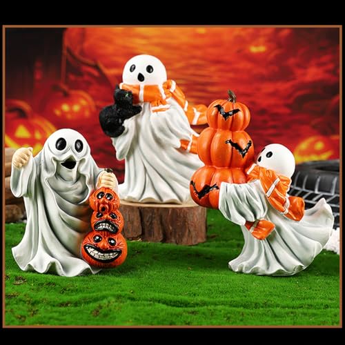 Cadeau modèles miniatures de résines d'Halloween : adorable figurine fantôme pour proche